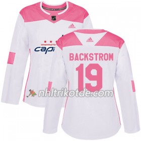 Washington Capitals Trikot Nicklas Backstrom 19 Adidas 2017-2018 Weiß Pink Fashion Authentic - Dame